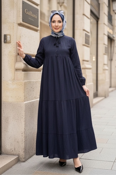 Bestenur فستان بزر واحد 1689 - أزرق داكن