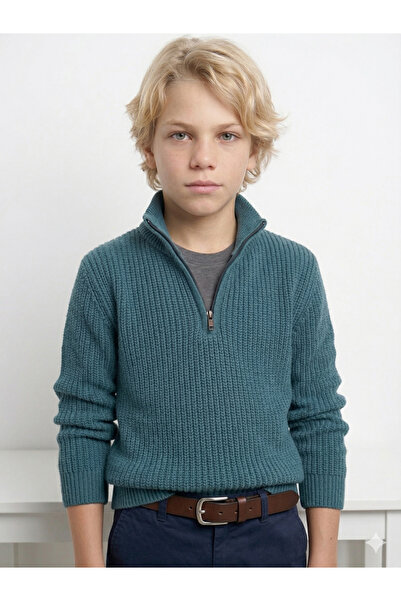 CLOUDY WEAR&DESİGN Момчешки пуловер с цип и поло яка