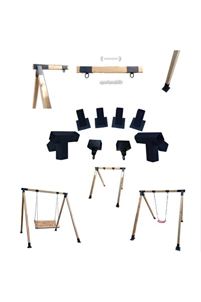 Home Mrc Takmatik Ahşap Bahçe Park Salıncak Metal Montaj Aparatı Seti Demir B...