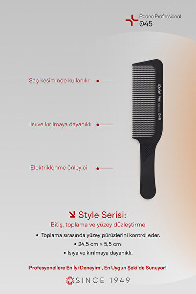 RODEO Pieptene antistatic Carbon Collection 045