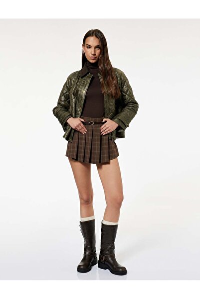 Koton Καρό Καφέ Γυναικεία Φούστα 6WAL70044IW