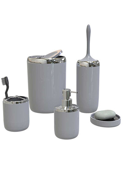 Prima Nova Lima XL Chrome Decorated Bathroom Set / Gray