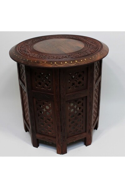 Otantik Çarşı Ahşap Osmanlı Kafes Sehpa 45x46 cm.