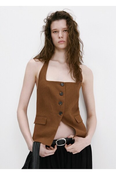 MANGO Woman Keten takım yelek