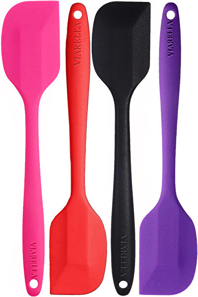 viarella طقم ملاعق سيليكون 4 قطع حجم كبير مقاوم للحريق غير لاصق غير قابل للخد...