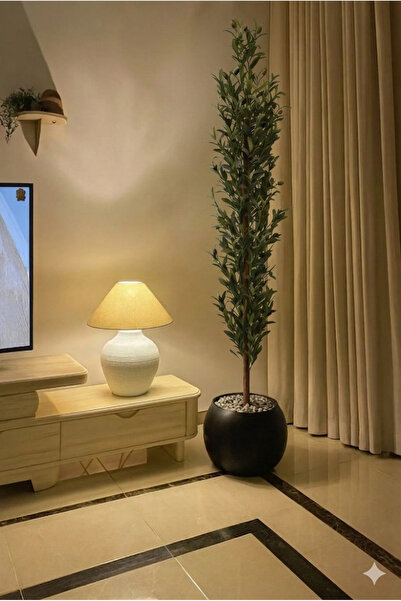 CENTRHOME شجرة زيتون مع وعاء أسود لتصميم منزل أنيق 170 - 165سم