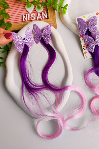 Nisankids Κοριτσίστικο Τεχνητό Μαλλιά με Παγιέτες Ασταρίδα 2 Τεμάχια