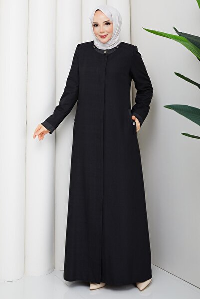 Günay Karaca Mevsimlik Anne Büyük Beden Astarlı Pardesü Siyah 2611