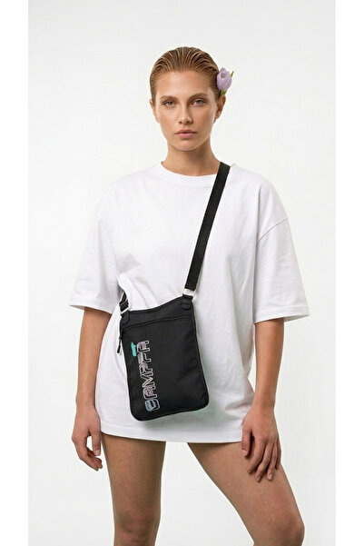 gampfa Oxford Kumaş Askılı Omuz Çantası 24x17 cm, Suya Dayanıklı Siyah