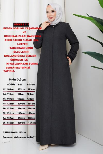 Günay Karaca Mevsimlik Anne Büyük Beden Astarlı Pardesü Gri 2611