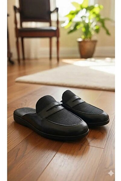 Didaly Black Plaid Pattern Men's Guest House Dowry and Groom Slippers