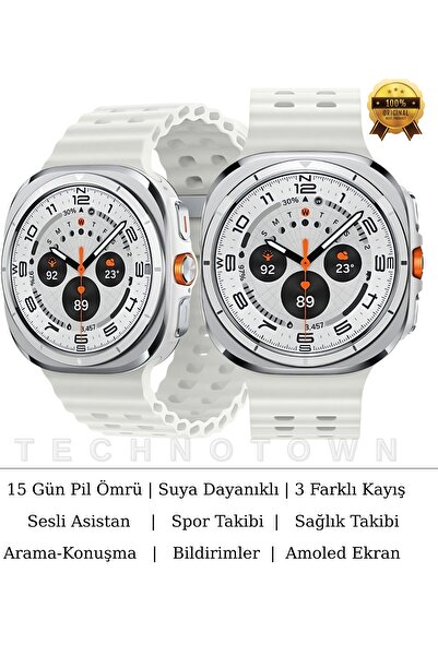 DURKHEİM Amoled Akıllı Saat- BT Arama, 15 Gün Pil, Su Geçirmez, Nabız & Sağlı...