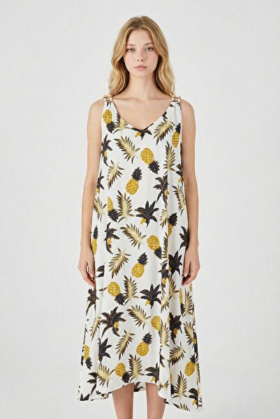 bacc Εκρού Φόρεμα με Λεπτομέρεια από Χάντρες και Τιράντες, Ζευγάρι Με τσέπες ...