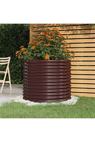 Concept Jardinieră grădină maro 80x80x68 cm oțel vopsit electrostatic