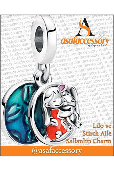 asaf Stitch and lilo charm < gümüş kaplama