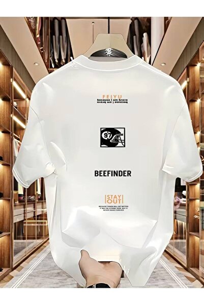 CLASSY.MODA Oversized White Unisex T-Shirt Printed Relaxed Fit Casual Stylish...