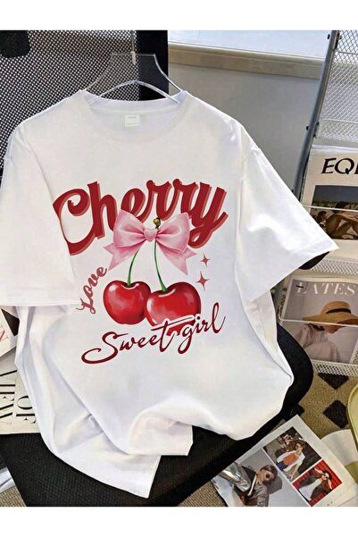 CLASSY.MODA Υπερμεγέθη λευκό μπλουζάκι unisex με στάμπα, άνετη εφαρμογή, καθη...