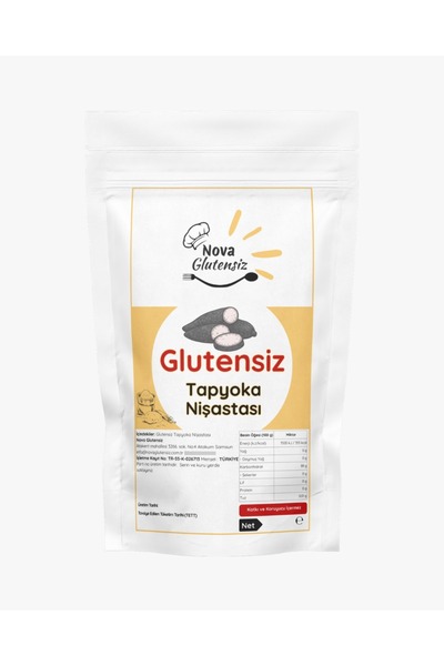NOVA GLUTENSİZ Glutensiz Tapyoka Nişastası 500 g | Doğal, Katkısız, Yüksek Kı...