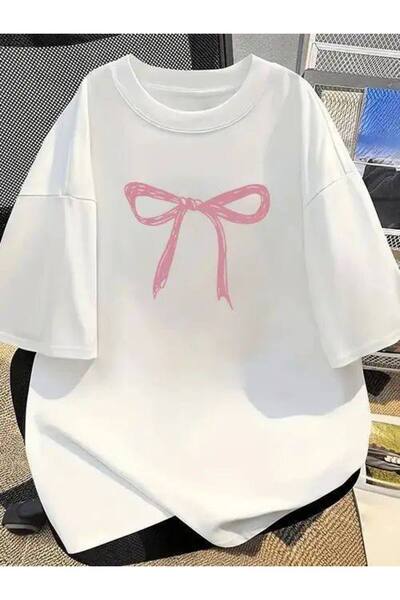 CLASSY.MODA Υπερμεγέθη λευκό μπλουζάκι unisex με στάμπα, άνετη εφαρμογή, καθη...