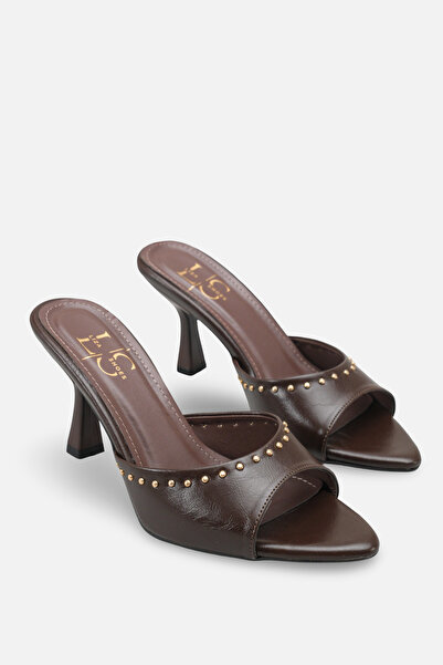 Liza Shoes DİNA Дамски чехли на ток с каменни детайли A006-K1912