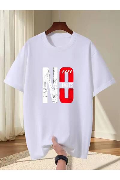 CLASSY.MODA Oversized White Unisex T-Shirt Printed Relaxed Fit Casual Stylish...