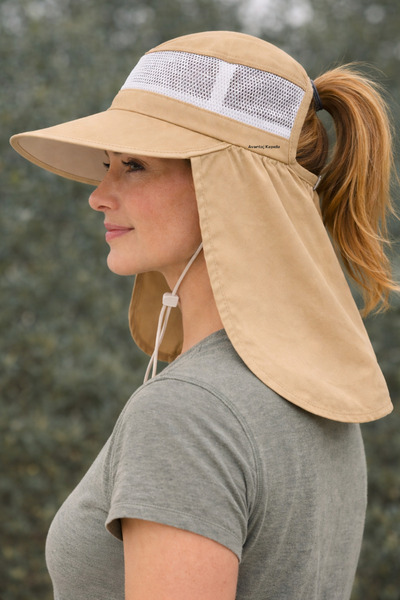 Mustran حماية من الأشعة فوق البنفسجية قبعة شمسية نسائية ذات حافة واسعة وواقي ...