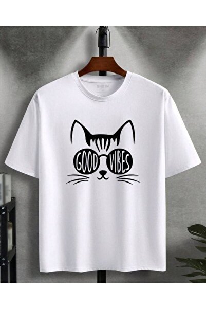 CLASSY.MODA Oversized White Unisex T-Shirt Printed Relaxed Fit Casual Stylish...