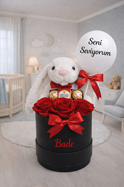 birmutluluk Çiçek kutusu -sevgiliye hediye kutusu -çikolata çiçek arajmanı