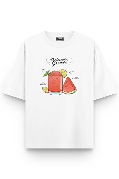 3 ROPE Tricou unisex supradimensionat cu imprimeu Watermelon Granita