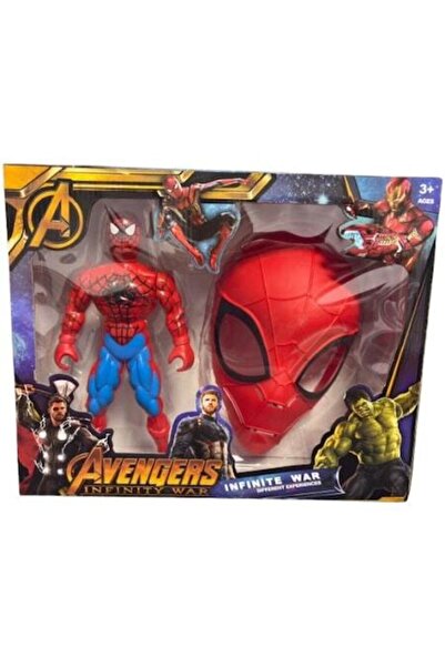 Spider Set figurină Spider-Man cu lumină LED + mască Spider-Man