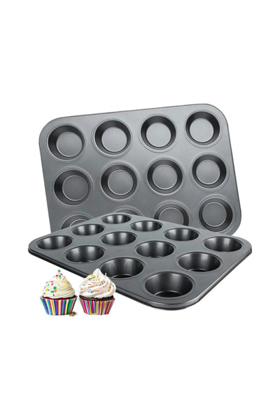 OEM Muffin tray 12 shapes – carbon steel, non-stick, durable