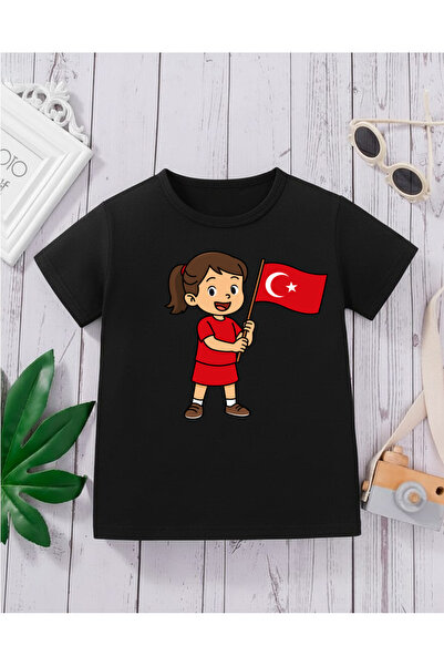 CDA Flaged Black Girls' T-Shirt Premium Cotton Printed Comfortable Fit