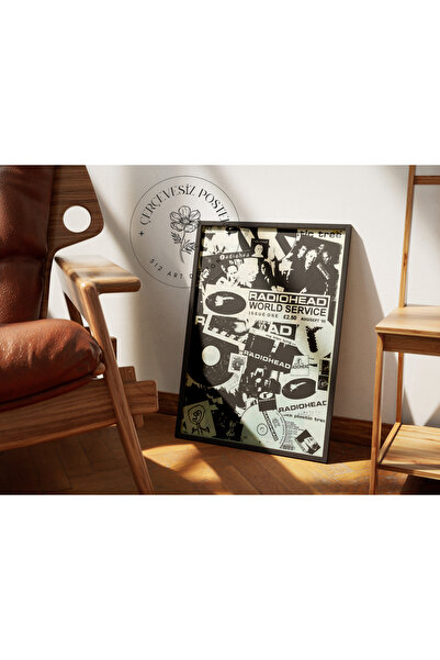 512 STORE RADIOHEAD World Service '95 Vintage Duvar Dekor Çerçevesiz Kuşe Kağ...