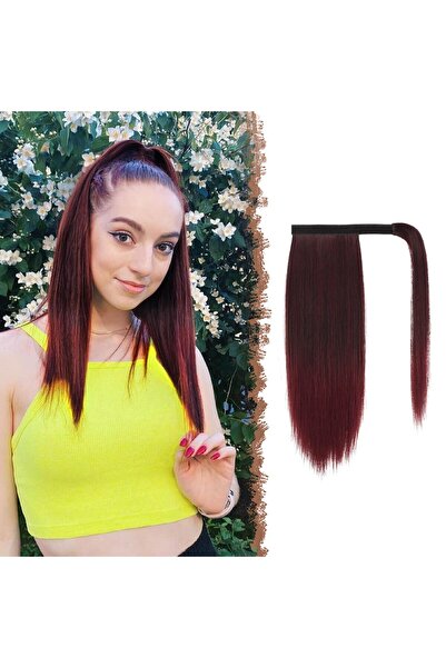 Feshfen Synthetic Ponytail Extension, Straight and Long, with Clips, 30 cm, B...