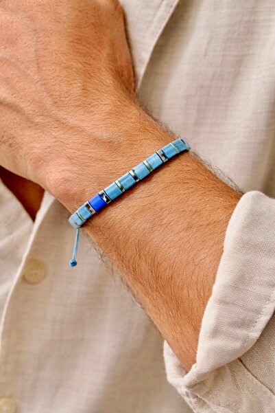 Atölye Olcay Eser Tila Men's Bracelet – Adjustable, Stylish, and Minimalist D...