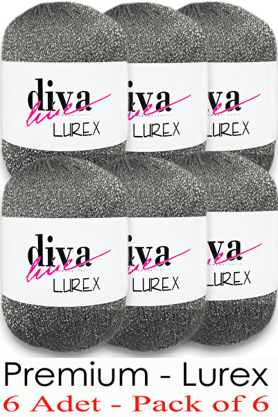 Diva İplik Lurex Premium - 27 Medium Gray (Pack of 6)