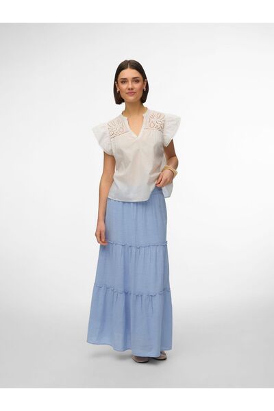 Vero Moda Rock AWKEELEY Hohe Taille Langer Rock