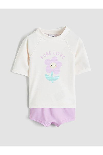 LC Waikiki LCW baby Ekru Kız Bebek Mayo Takım
