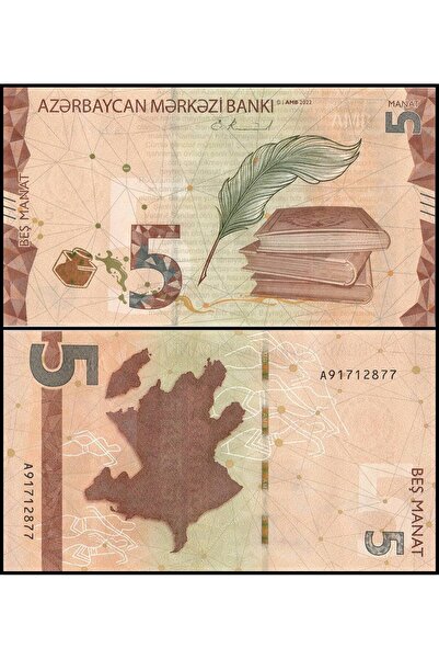 emir koleksiyon coin & paper collection Azerbaycan 2022 Yılı 5 Manat Kağıt Pa...