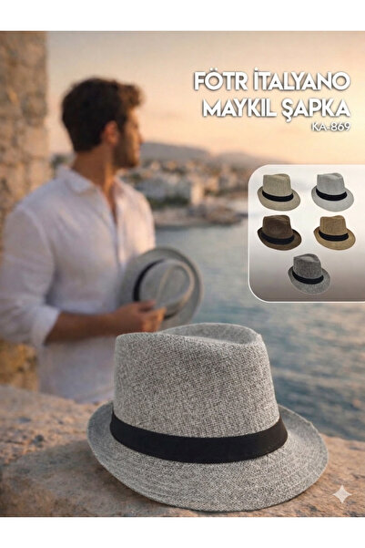 İtalyano Stylish Fedora Hat - Classic Maykal Model Stylish Summer Accessory U...