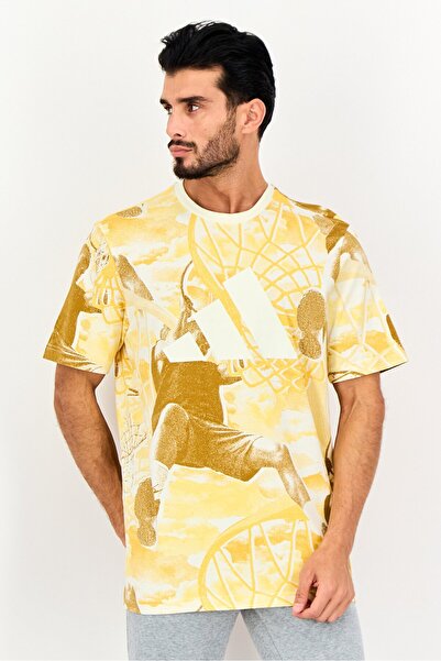 adidas تي شيرت رجالي رياضي بأكمام قصيرة مناسب للأنشطة الخارجية، متعدد الألوان