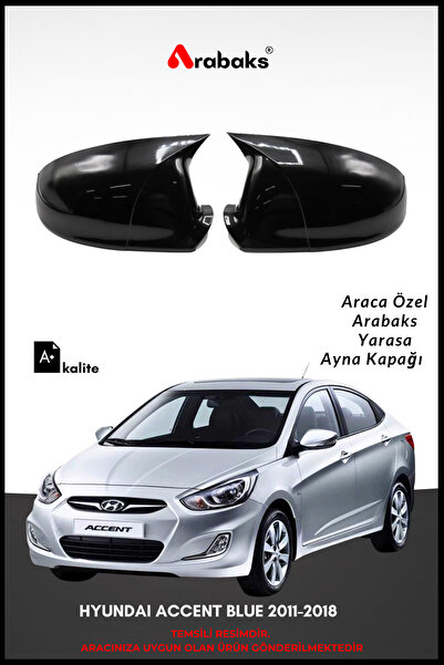 Arabaks HYUNDAI ACCENT BLUE 2011-2018 Yarasa Ayna Kapağı 2'li Takım (BATMAN T...