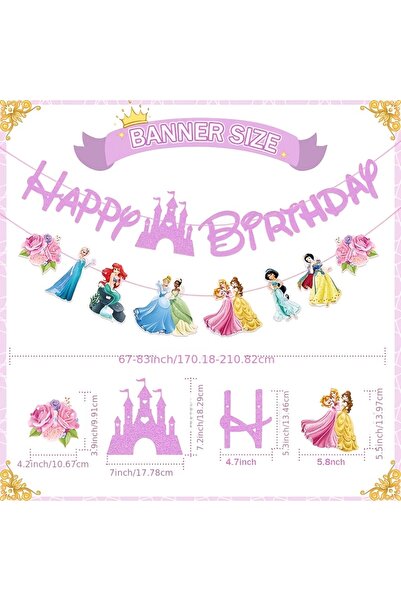 Generic Brand Princess Banner Birthday Party Decor