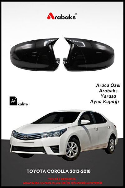 Arabaks TOYOTA COROLLA 2013-2018 Yarasa Ayna Kapağı 2'li Takım (BATMAN TİP, D...