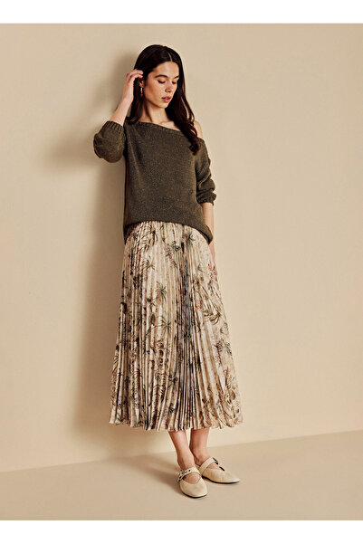 BROOKS BROTHERS Bej Kadın Standart Etek BBSS26FSK008