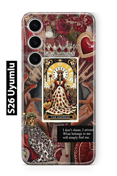 FLAMENKO Samsung Galaxy S26 Compatible the Empress Queen Tarot Pattern Transp...