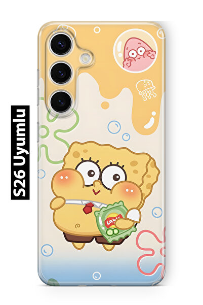 FLAMENKO حافظة هاتف سبونج بوب منقوش شفافة متوافقة مع سامسونج جالاكسي S26