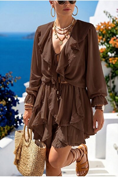 FASHION COCKTAIL Flying Flow Soft Romantic Luxury Volanlı Ege Mood Fusta elas...