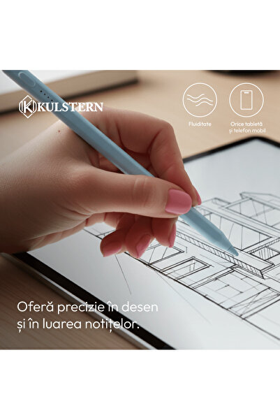 Kulstern Stylus Pen Universal, Kulstern™, Stilou Compatibil cu orice tableta si telefon, Magnetic, USB-C