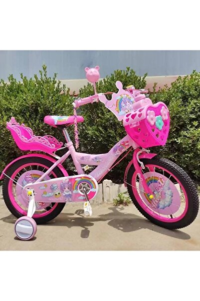 OEM Bicicletă Prințesă Roz cu Coș pentru Păpuși